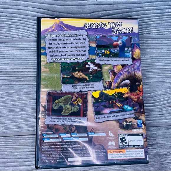 Vintage zoo tycoon 2 extinct animal expansion pack window pc cdrom computer game - Picture 4 of 4
